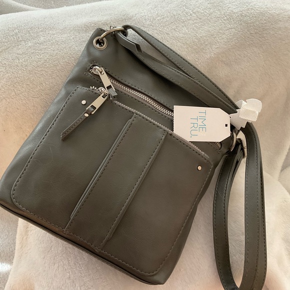 Time and Tru Handbags - Time and Tru Charcoal Crossbody Bag